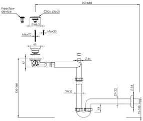 Bruckner - Vasca di raccolta con i rifiuti CLICK-CLACK DN32 bianco/cromo lucido