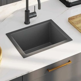 Lavello Da Cucina Lavorato A Mano Nero Acciaio Inox /