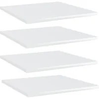 Ripiani Libreria 4 pz Bianco Lucido 40x40x1,5 cm in Truciolato cod mxl 59655