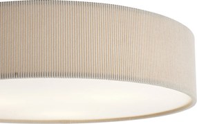 Plafoniera moderna color tortora con paralume in velluto 46cm 3 luci - Luz