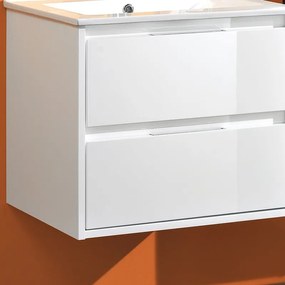 Base per mobile bagno Loto 2 cassetti P 45.5 x L 59.5 x H 50 cm laccato  bianco