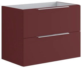 Armadietto bagno a terra Brera 2 cassetti P 45.5 x L 79.5 x H 60 cm laccato opaco rosso jaipur