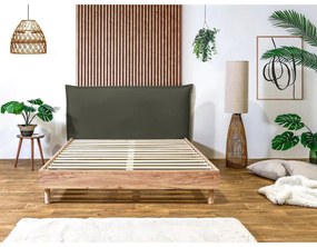 Letto matrimoniale verde scuro/naturale con griglia 180x200 cm Charlie - Bobochic Paris
