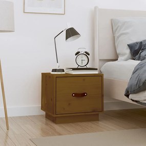 Comodino Ambra 40x34x35 Cm İn Legno Massello Di Pino /