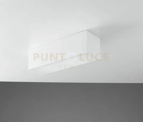 Plafoniera living bianca 4 luci attacco e14 36x12x13cm in gesso ver...