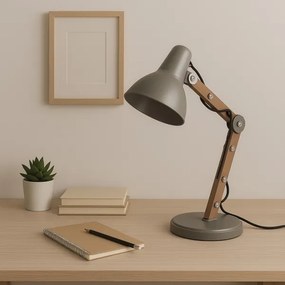 ONLI - Lampada da tavolo ARCHITETTO 1xE27/22W/230V 62 cm grigio/marrone