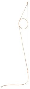 Flos Wirering Lampada da parete H.208 cm a luce indiretta con dimmer e cavo rosa/Anello rosa