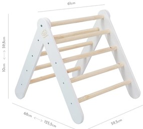 Pikler triangolo montessori bianco in pino massiccio 46x87x60 cm Montessori – Meowbaby