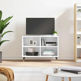 Mobile Porta Tv Bianco Lucido 69,5x30x50cm İn Legno Multistrato /