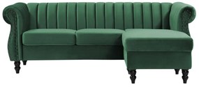 Divano Angolo reversible in Velluto Verde abete - TRUMBO