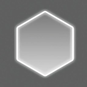 Specchio con illuminazione integrata bagno asimmetrico L 70 x H 70 x P 2.5 cm