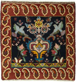 Shiraz Tappeto persiano 60x60 Blu (Iran) Annodato A Mano