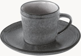 Set di 6 tazze e piattini in gres Essential 12 pz