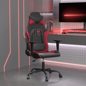 Sedia Gaming Massaggio Nero e Rosso Vino in Similpelle