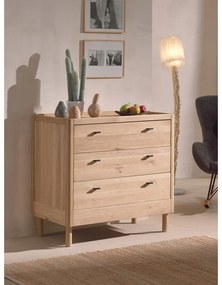 Cassettiera per bambini di colore naturale in rovere massiccio 100x95x55 cm Forrest – Vipack