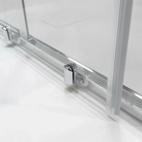 Box doccia semicircolare 80x80 cm cromo scorrevole in cristallo trasparente Tay