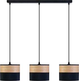 Lampadario a cavo ALBA 3xE27/15W/230V nero/marrone