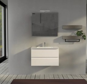 Mobile da bagno sospeso 80 cm Bianco opaco - Sofia