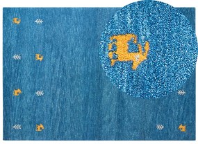 Tappeto Gabbeh lana blu 160 x 230 cm CALTI Beliani