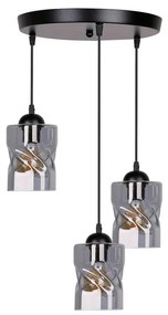 Apparecchio a sospensione nero con paralume in vetro Felis - Candellux Lighting