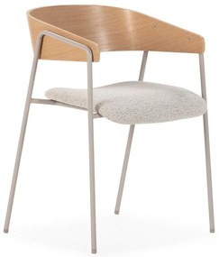 Set di sedie da pranzo grigio chiaro/di colore naturale in imbottito con braccioli 2 pz Cora – MOME