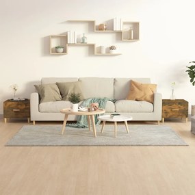 Tavolini Salotto 2 Pz Rovere Fumo 50x50x40cm Legno Multistrato /