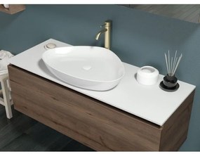 Kamalu - mobile bagno 120 cm con piano da appoggio in solid surface bianco sp-120c