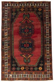 Hamedan Tappeto 210 x 330 Rosso (Iran) Annodato A Mano