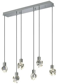 Lampadario LED argentato con paralume in vetro Verano – Trio Select