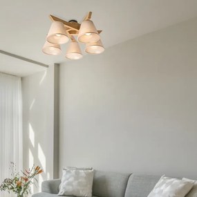 Brilagi - LED  Lampadario a plafone ANTHONY 5xE14/40W/230V quercia/beige