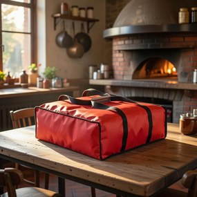 Borsa Termica Porta Pizze da Asporto 5 Cartoni Safemi Family 5 Rossa...