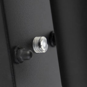 Lampada da parete per esterni nera a 2 luci IP44 con sensore crepuscolare - Duo