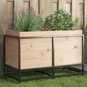 Fioriera Da Giardino 80x40x50 Cm İn Legno Massello Di Pino /