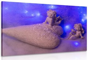 Quadro su tela – Angioletto con cuoricino