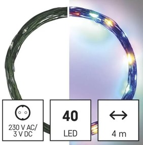 Catena LED da esterno natalizia 40xLED/9m IP44 multicolore