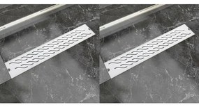 Scarichi Doccia Lineari 2pz Design Onde 630x140 Mm Acciaio Inox /