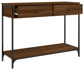 Tavolo consolle rovere marrone 100x34,5x75 cm legno multistrato