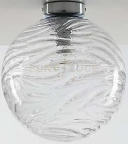 Plafoniera nereide trasparente 1 luce attacco e27 25x25cm in vetro ...