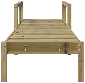 Lettino prendisole 199,5x62x55 cm in legno impregnato di pino