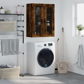 Mobile a parete rovere fumo 69,5x34x90 cm