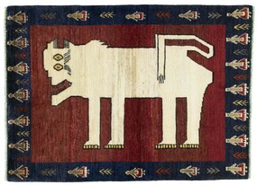 Gabbeh Tappeto 110x150 Rosso (Iran) Annodato A Mano