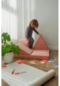 Pouf per bambini in velluto a coste rosa chiaro Montessori - Little Nice Things