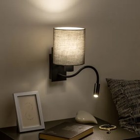 Brilagi - Applique a LED NUBILA 1xE27/25W/230V + LED/3W nero/antracite