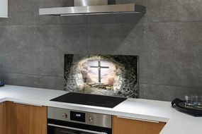 Rivestimento parete cucina Grotta della luce della croce di Gesù 100x50 cm