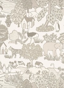Little Greene Tapete Animal Kingdom - Portland Stone