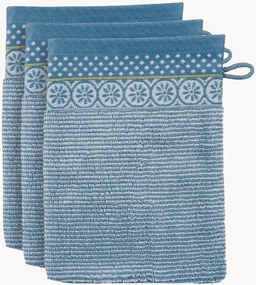 Set di 3 guanti da bagno in spugna di cotone Soft Zellige