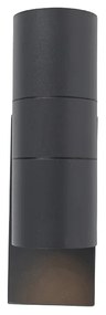 Lampada da parete per esterni grigio scuro 2 luci con sensore crepuscolare - Duo