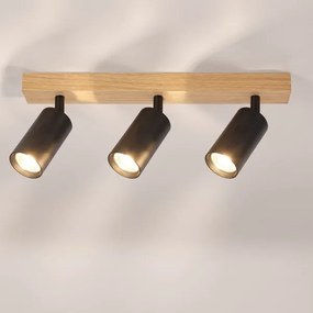 Brilagi - Faretto SELE 3xGU10/30W/230V nero/finitura rovere
