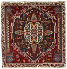 Shiraz Tappeto 60 x 60 Rosso (Iran) Annodato A Mano