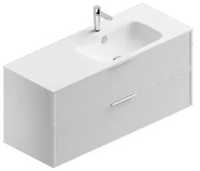 Mobile sottolavabo e lavabo Quadra per vasca centrale bianco in mdf L 120 x H 57 x P 46 cm 2 cassetti